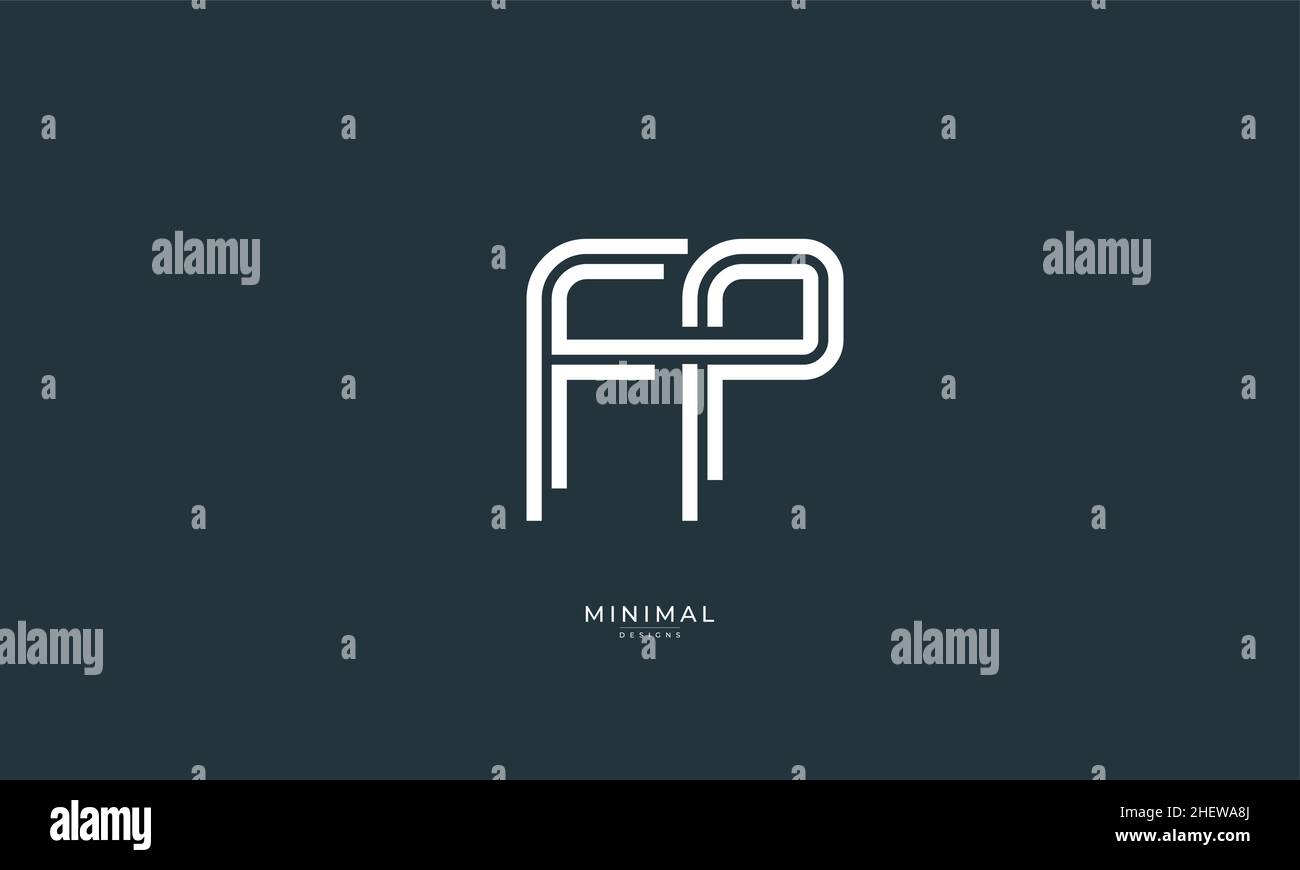 Alphabet letter icon logo FP Stock Vector