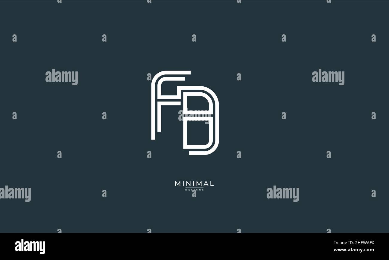 Alphabet letter icon logo FB Stock Vector