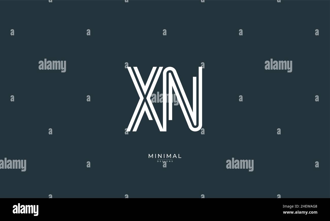 Alphabet letter icon logo XN Stock Vector