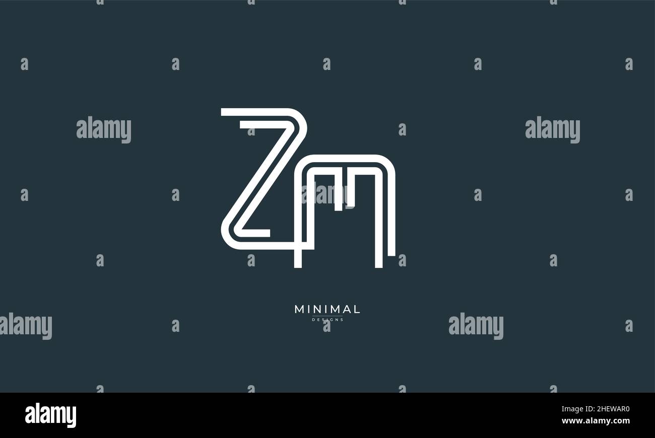 Alphabet letter icon logo ZM Stock Vector