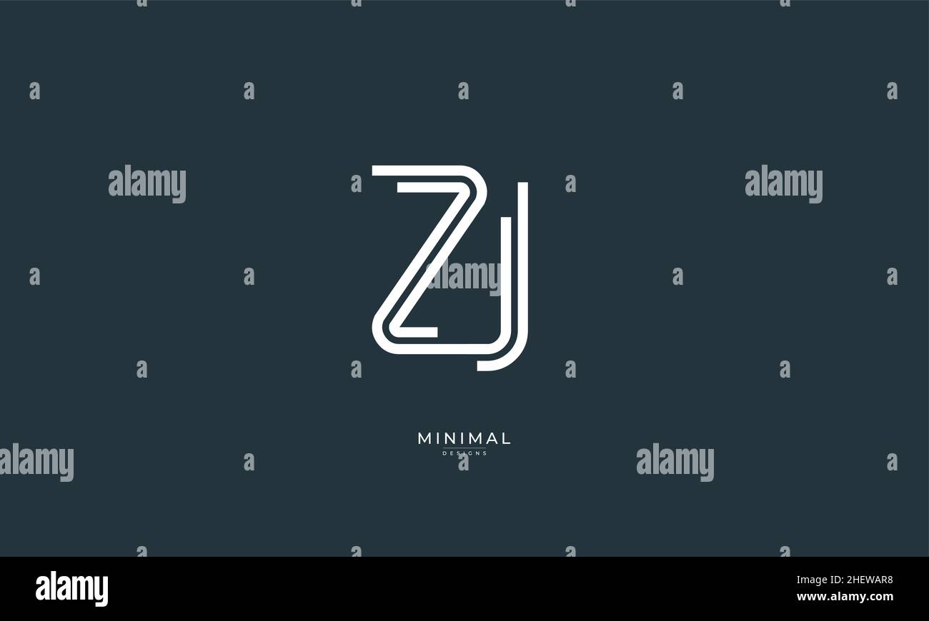 Alphabet letter icon logo ZJ Stock Vector