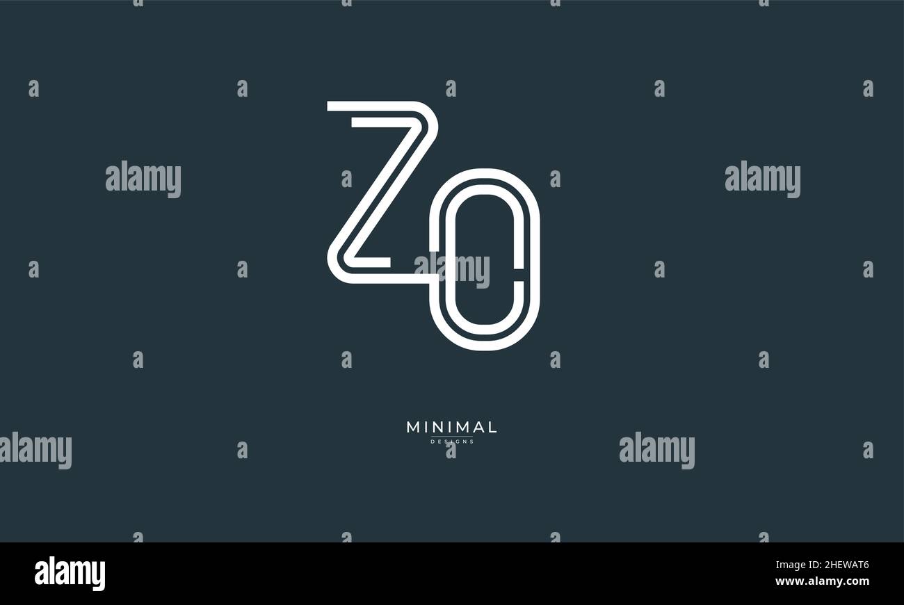 Alphabet letter icon logo ZO Stock Vector