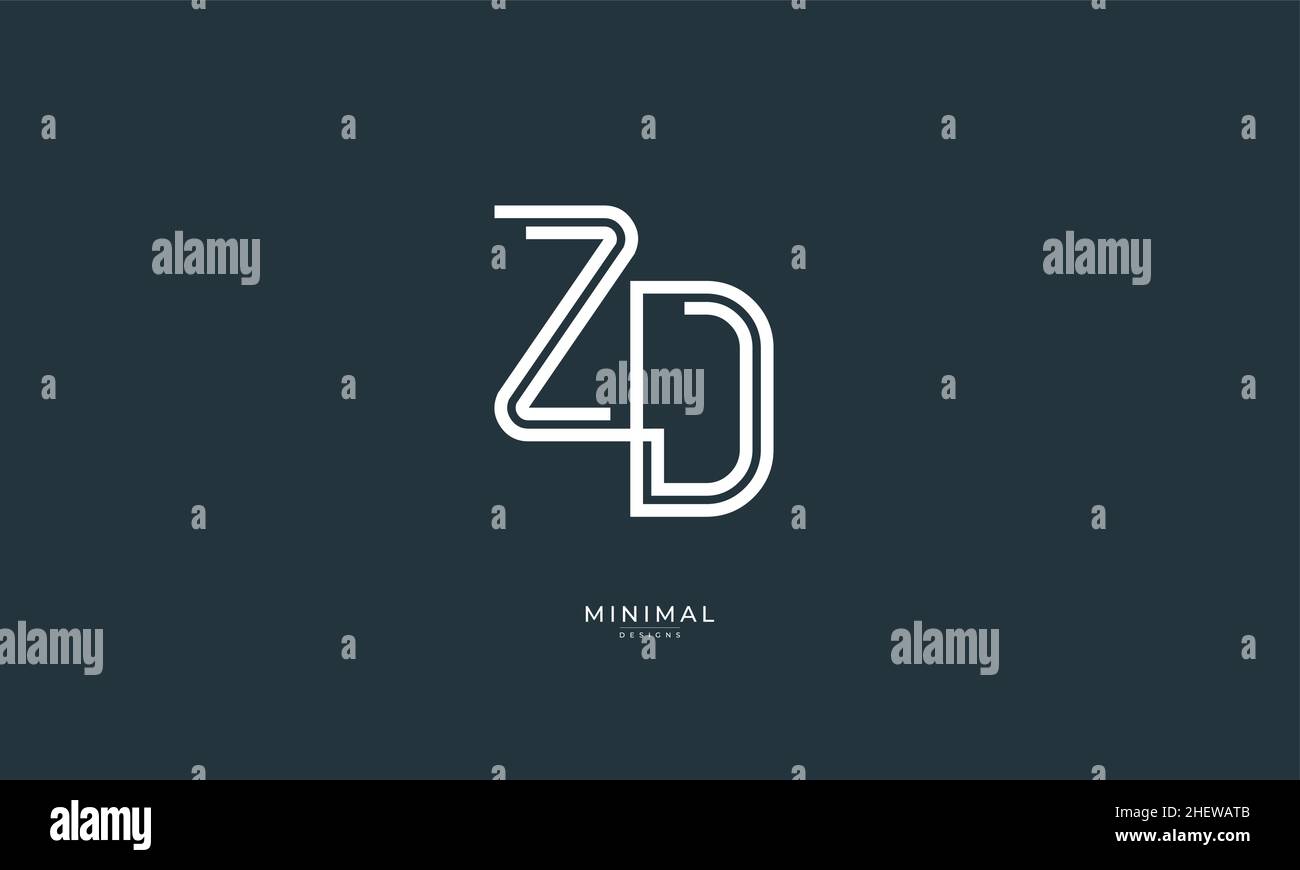 Alphabet letter icon logo ZD Stock Vector