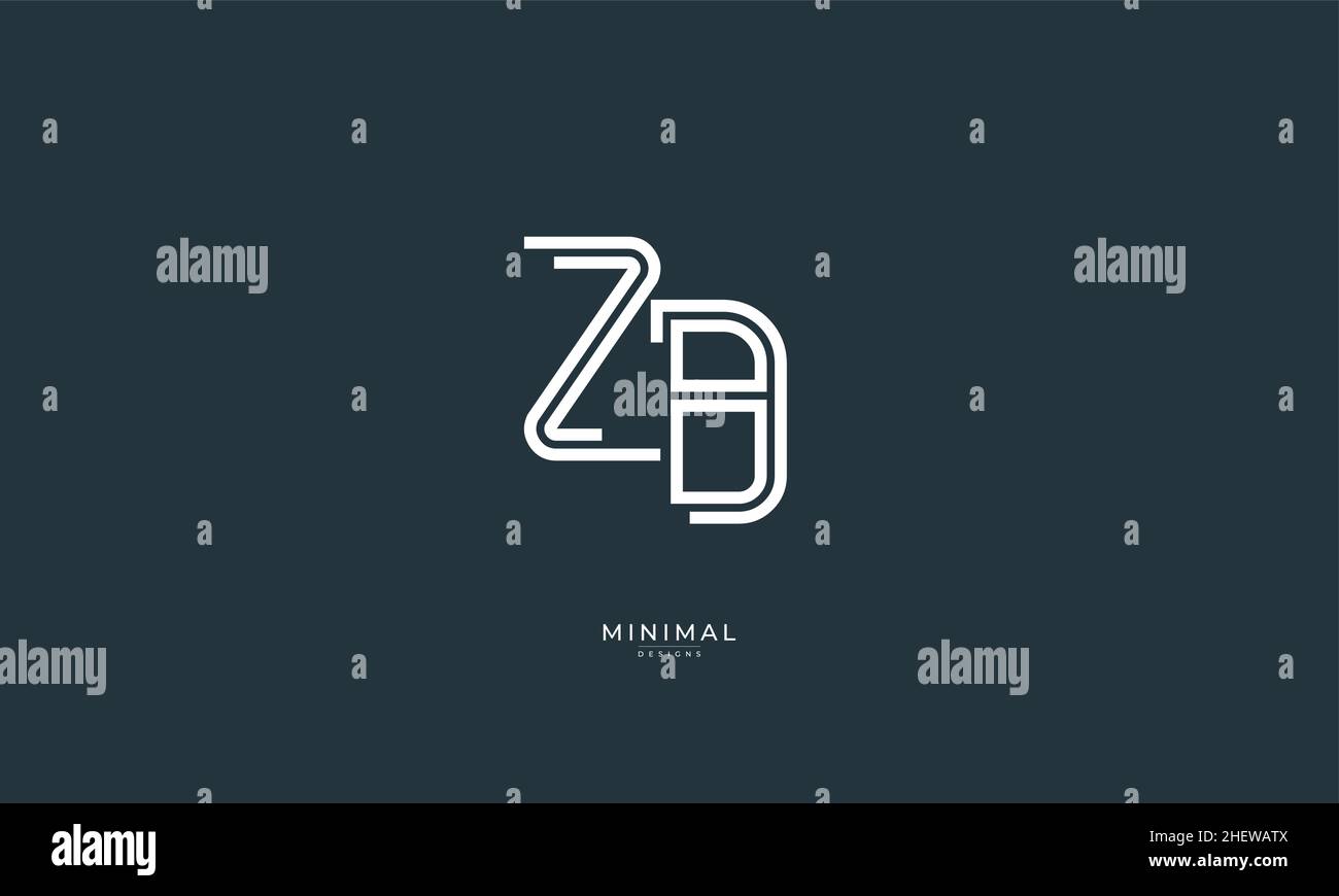 Alphabet letter icon logo ZB Stock Vector