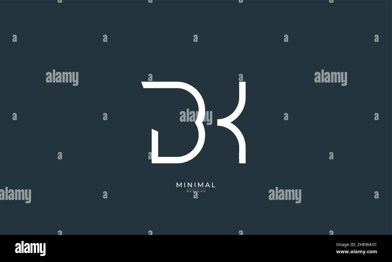 Alphabet letter icon logo BK Stock Vector