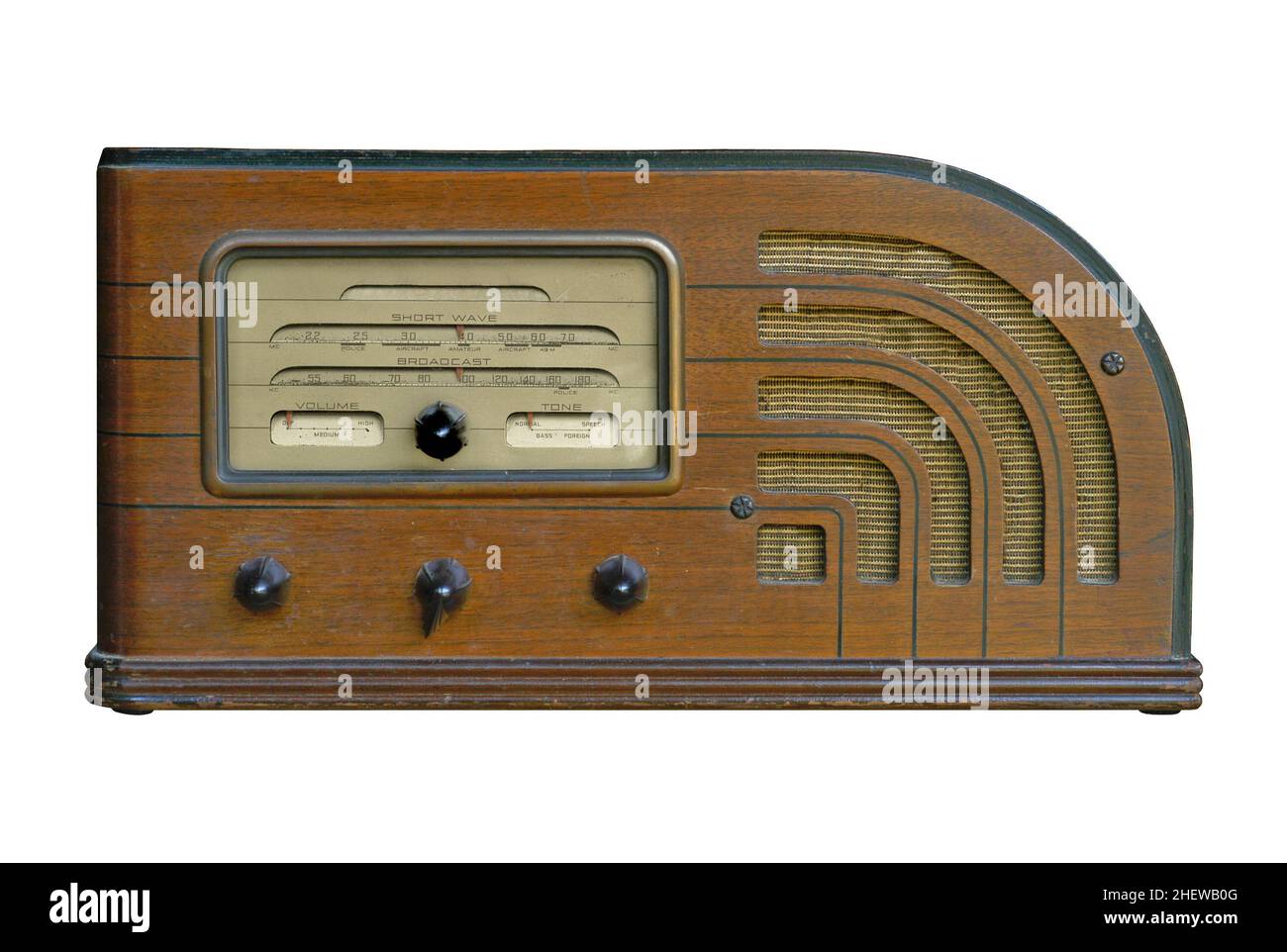 Vintage over the air tabel top radio radio from the Great Depression era  Stock Photo - Alamy
