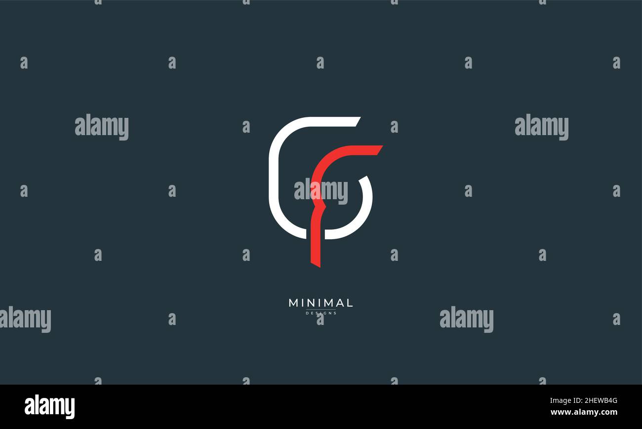 Alphabet letter icon logo GF or FG Stock Vector