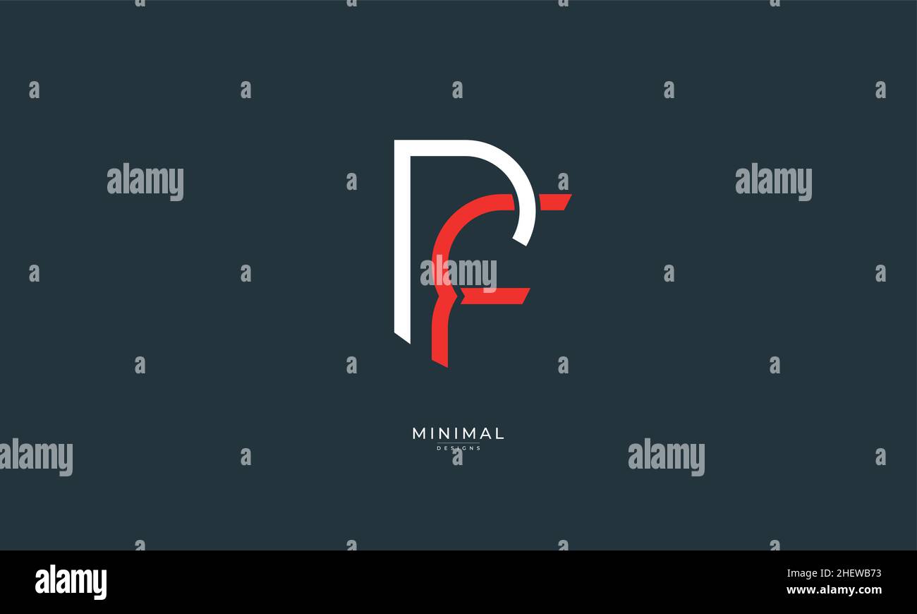 Alphabet letter icon logo PF Stock Vector