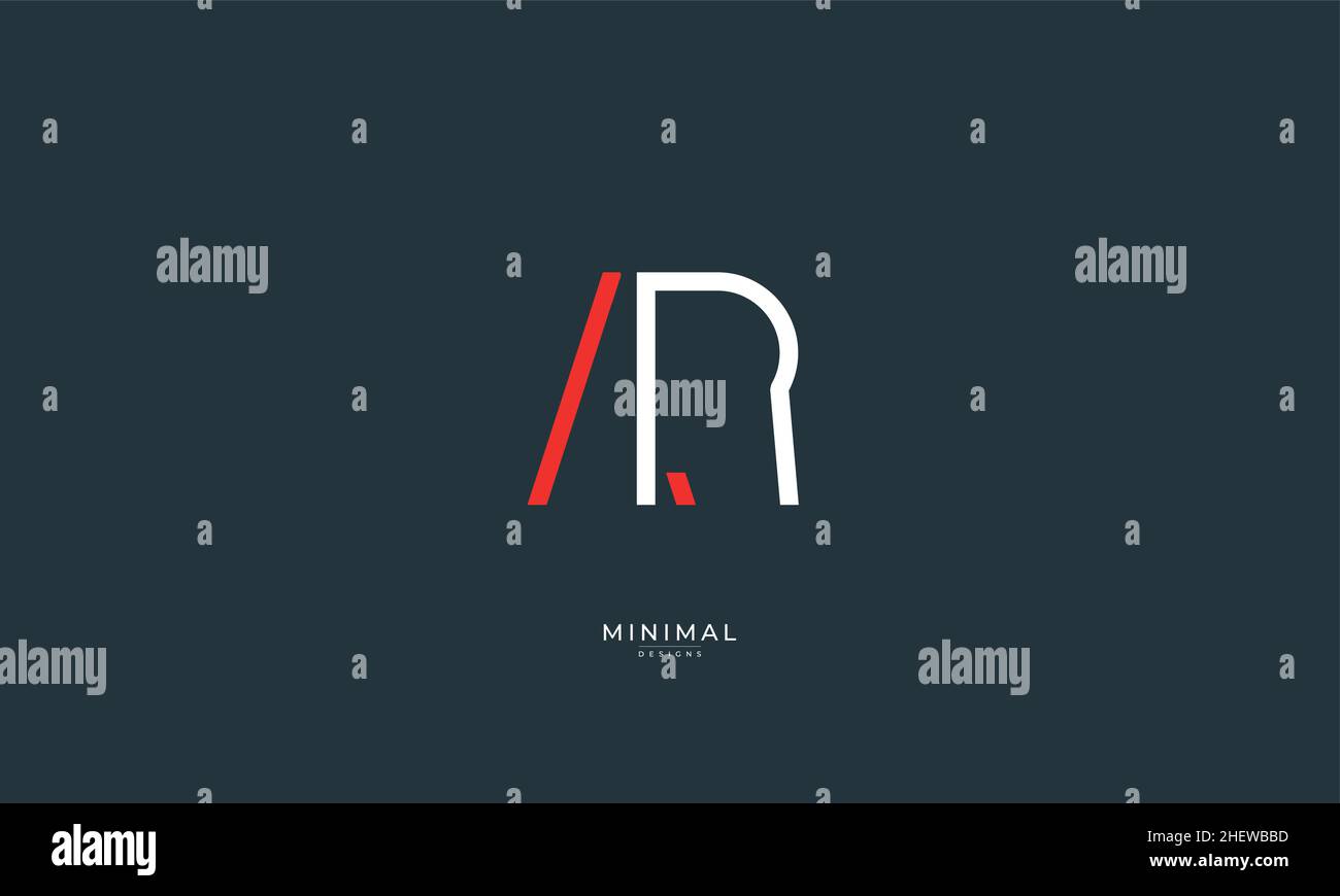 Alphabet letter icon logo AR Stock Vector