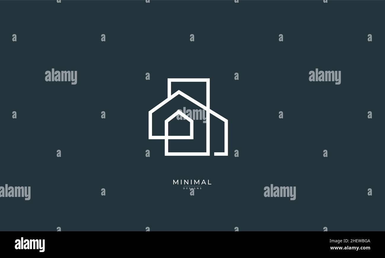 a line art icon logo a modern stylish house, home Stock Vector Image ...