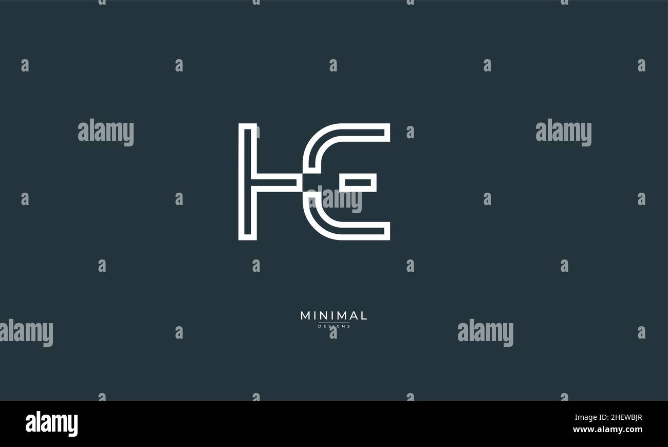 Alphabet letter icon logo HE Stock Vector Image & Art - Alamy