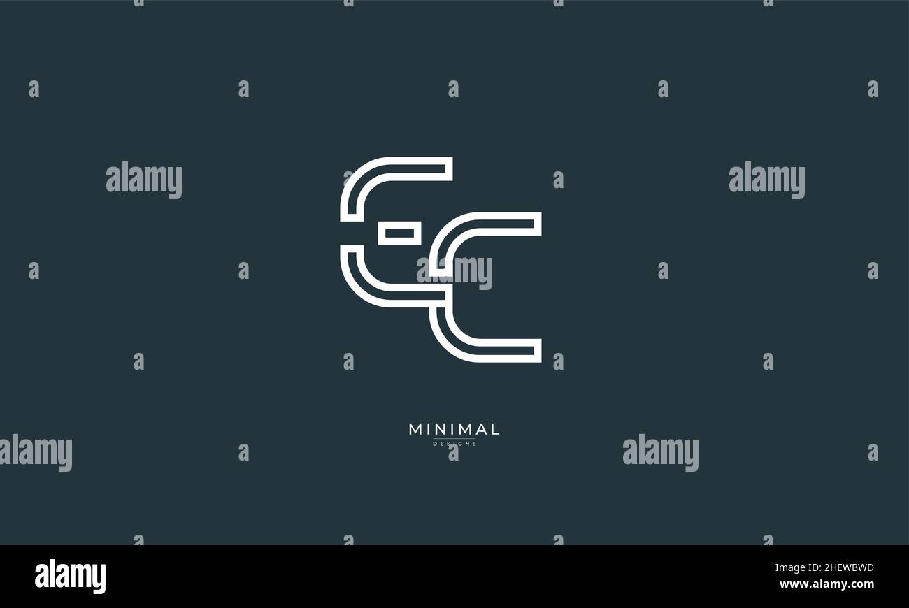 Alphabet letter icon logo EC Stock Vector