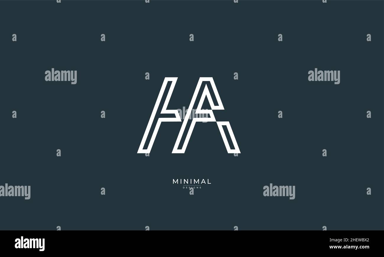 Alphabet letter icon logo HA Stock Vector