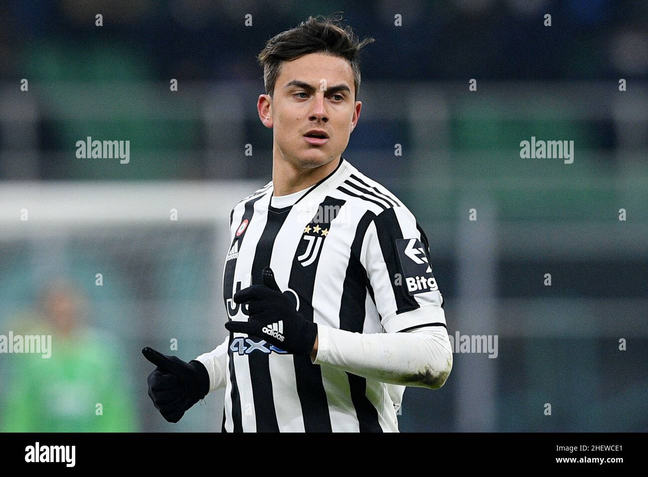 Milan, Italy. 12th Jan, 2022. Paulo Dybala of Juventus FC during the Italian SuperCup Final match between FC Internazionale and Juventus FC at Stadio Giuseppe Meazza, Milan, Italy on 12 January 2022. Credit: Giuseppe Maffia/Alamy Live News Stock Photo