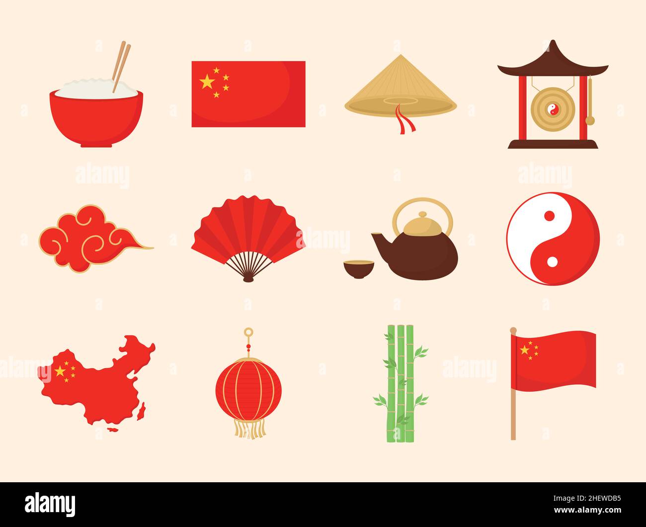 twelve chinese items Stock Vector Image & Art Alamy