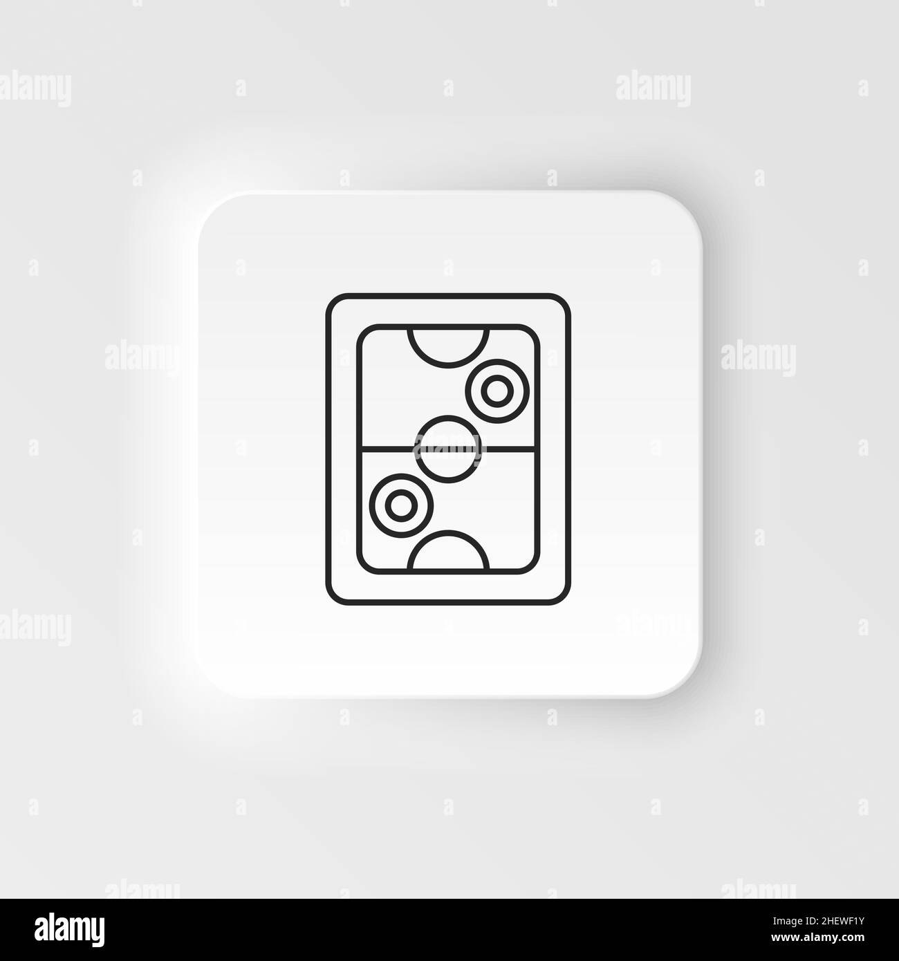 Air hockey, board game, retro neumorphic style vector icon. Neumorphism style. Air hockey, board