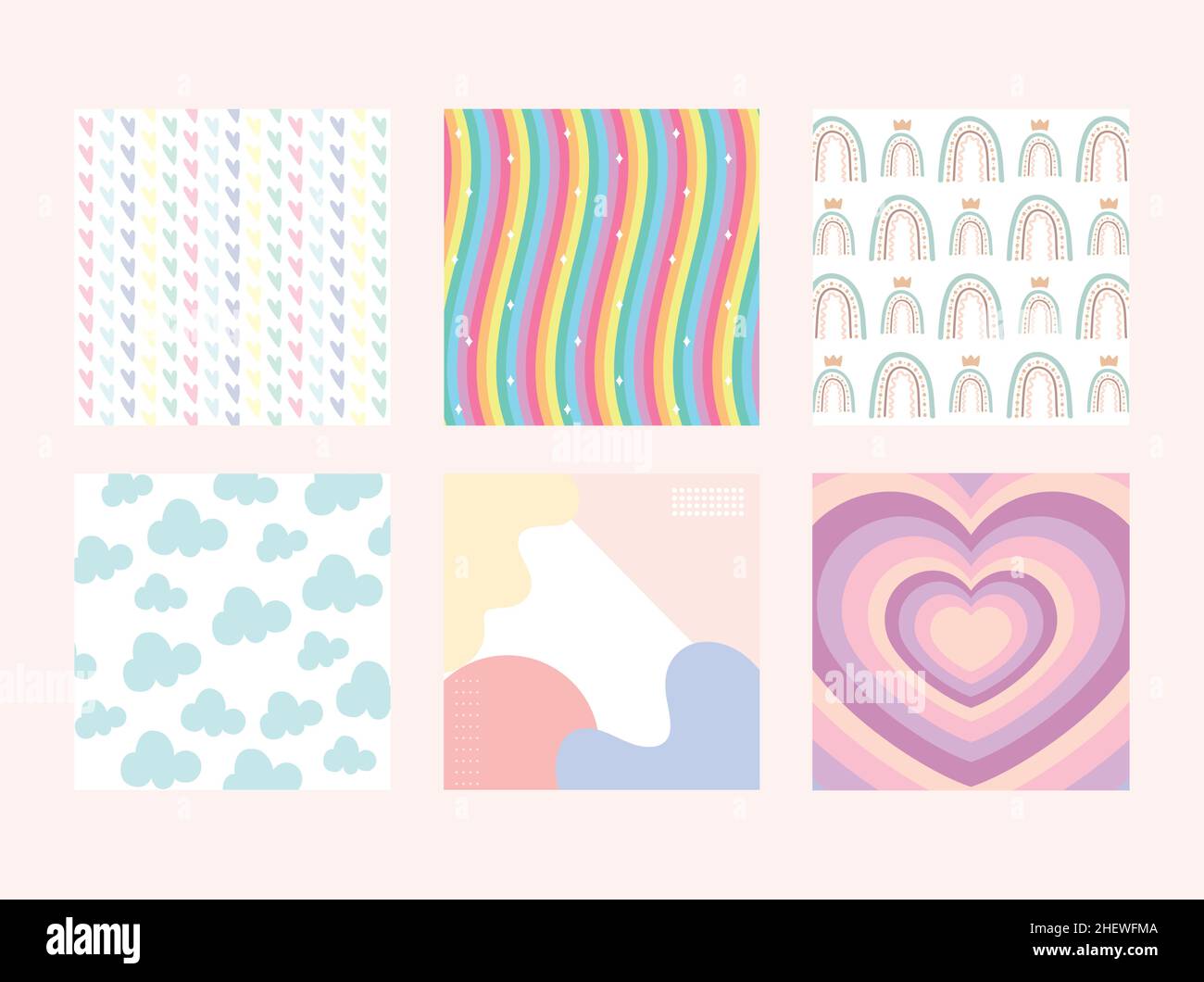 six cute backgrounds Stock Vector Image & Art - Alamy