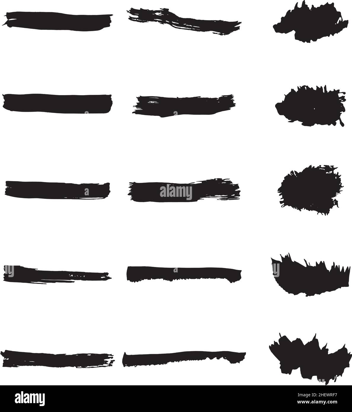 Vector black paint, ink brush stroke, brush, line or texture Stock ...
