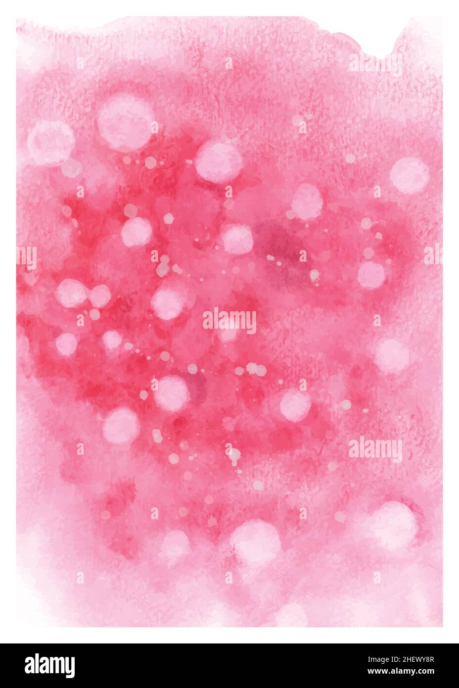 Abstract background with bokeh light on pink watercolor stains. Texture watercolor hand-painted suitable for decorative festive background, celebratio Stock Vector