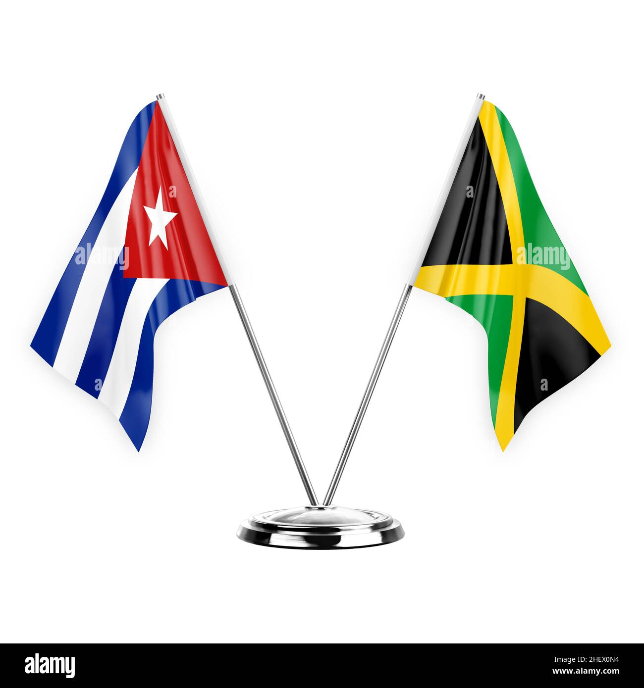 Cuba, Cuban vs Jamaica, Jamaican smoke flags placed side by side