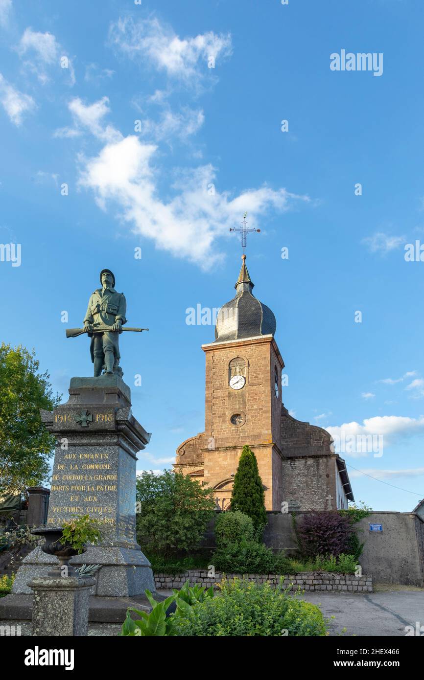 Colroy La Roche local church in Colroy la Grande, a small typical Alsace village Stock ...