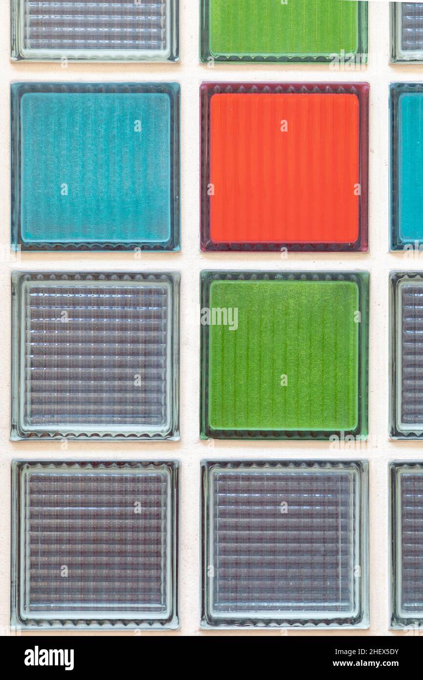 pattern of glass building block gives a vintage look Stock Photo Alamy