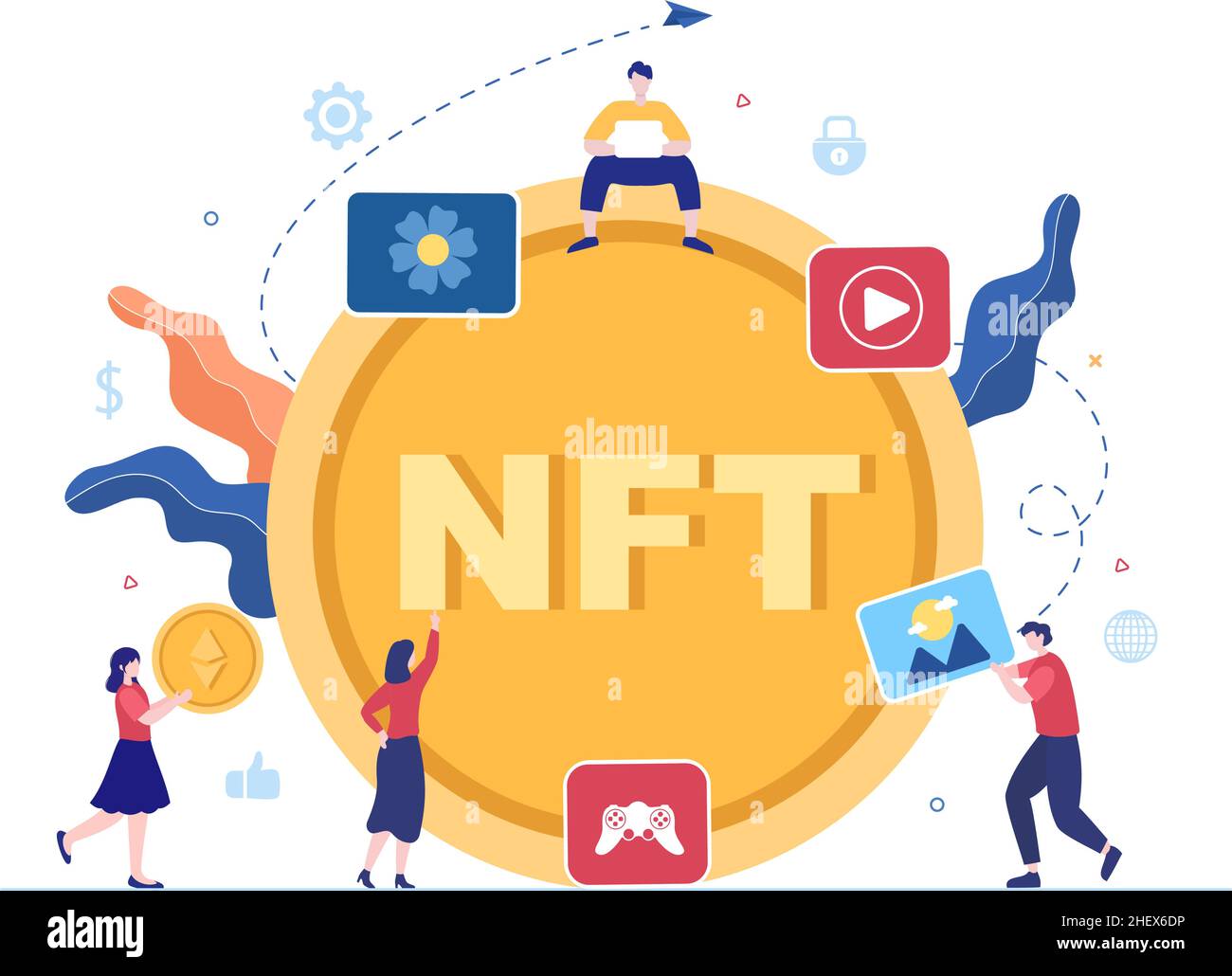NFT Non Fungible Token Crypto Art of Converting Into Digital Network ...