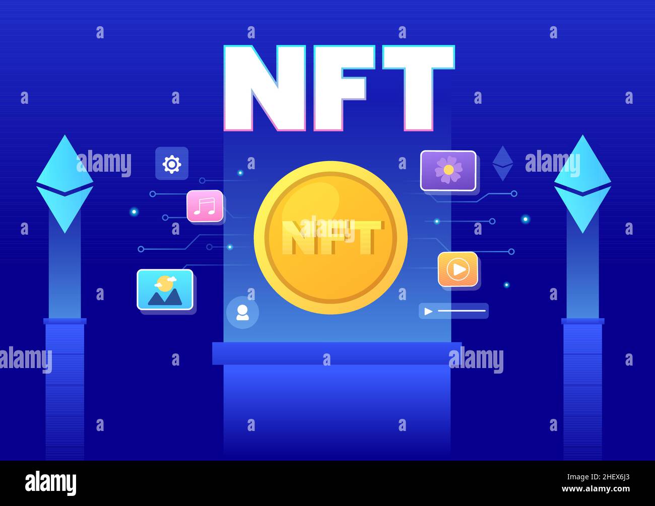 NFT Non Fungible Token Crypto Art of Converting Into
