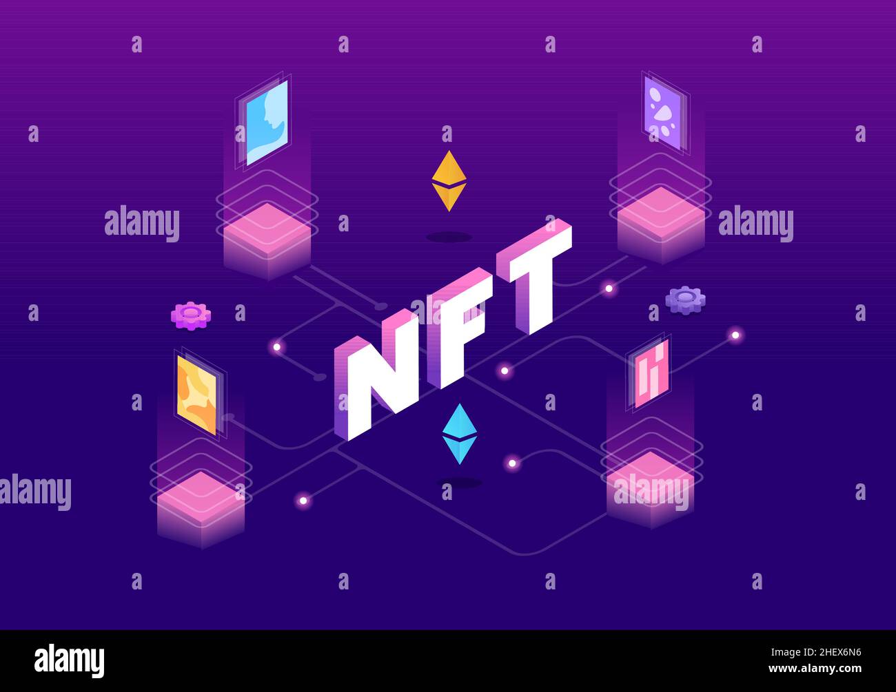 NFT Non Fungible Token Crypto Art of Converting Into