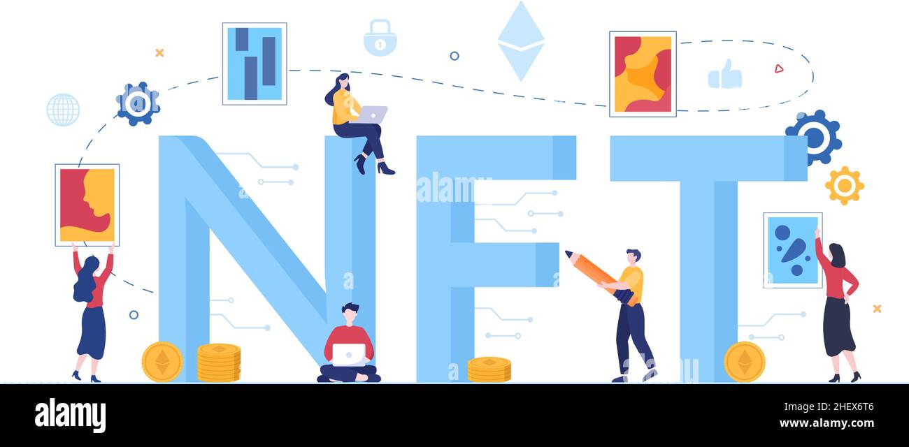 NFT Non Fungible Token Crypto Art of Converting Into Digital Network ...