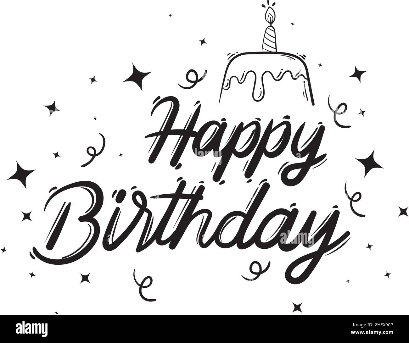 happy birthday lettering Stock Vector Image & Art Alamy