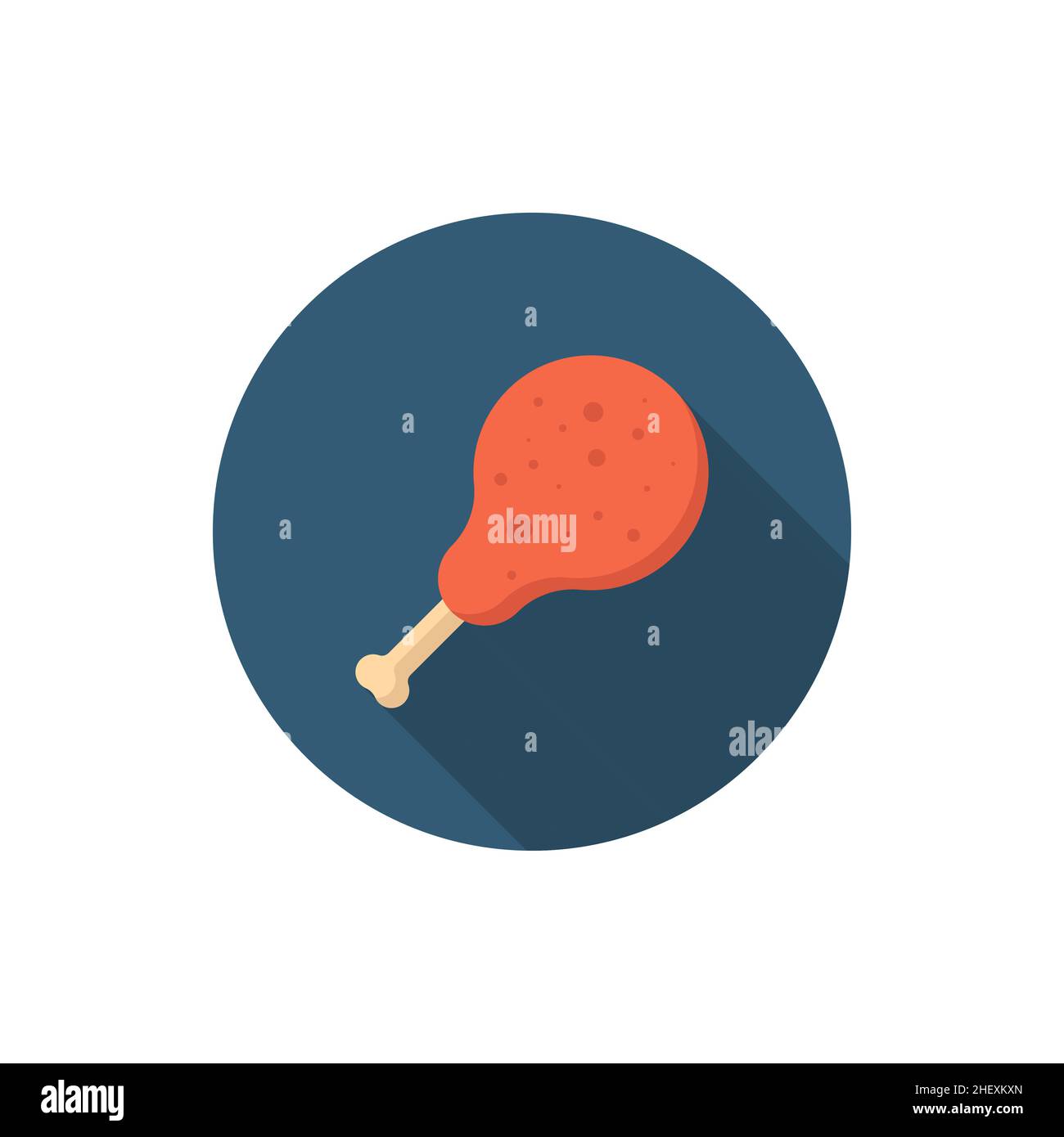 Drumstick icon, Vector flat long shadow design. EPS10 Stock Vector