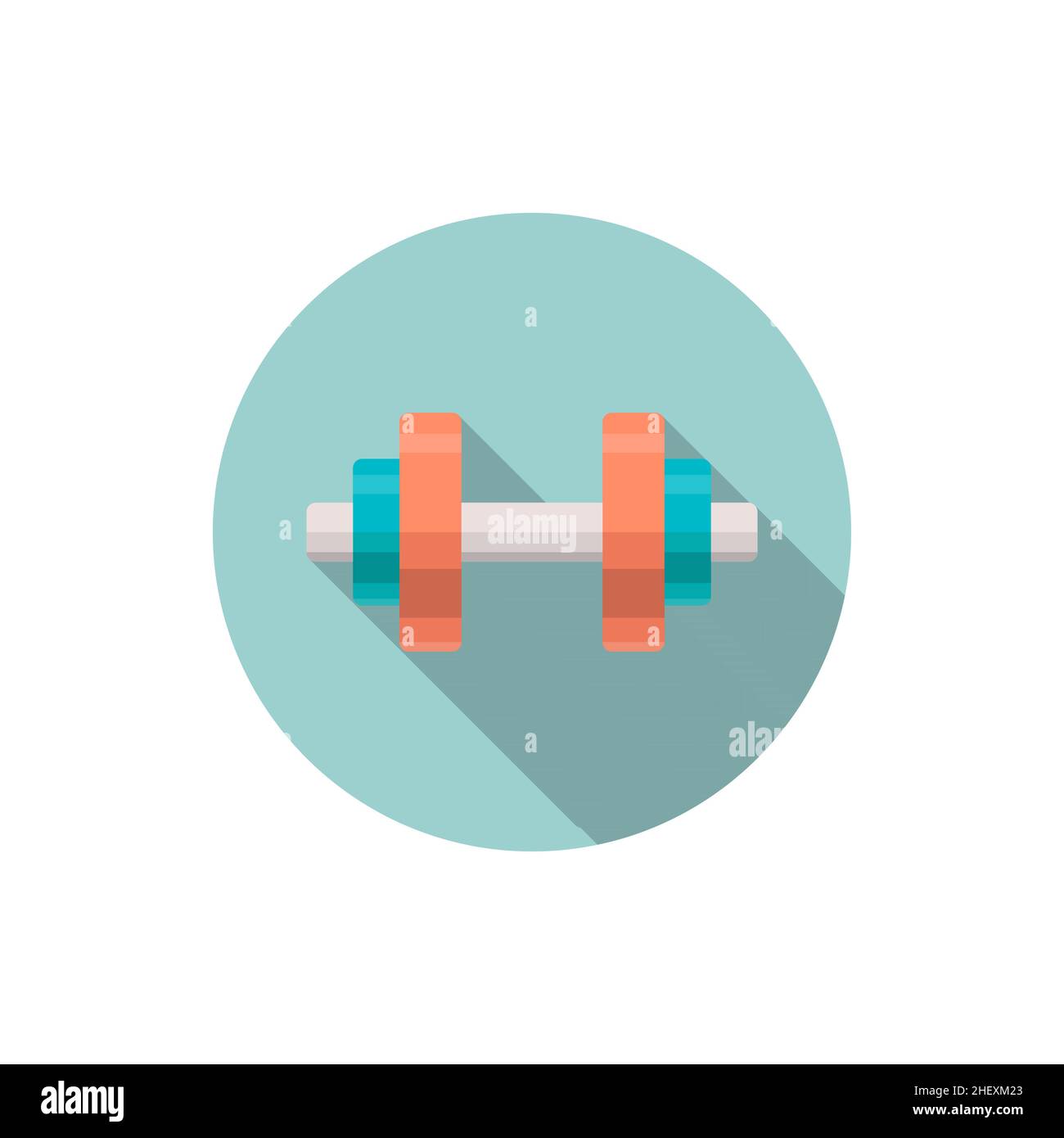 Handweights flat icon with long shadow,eps10 Stock Vector