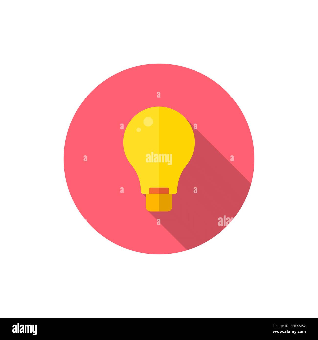 Light-bulb flat icon with long shadow on blue circle background , vector illustration , eps10 Stock Vector