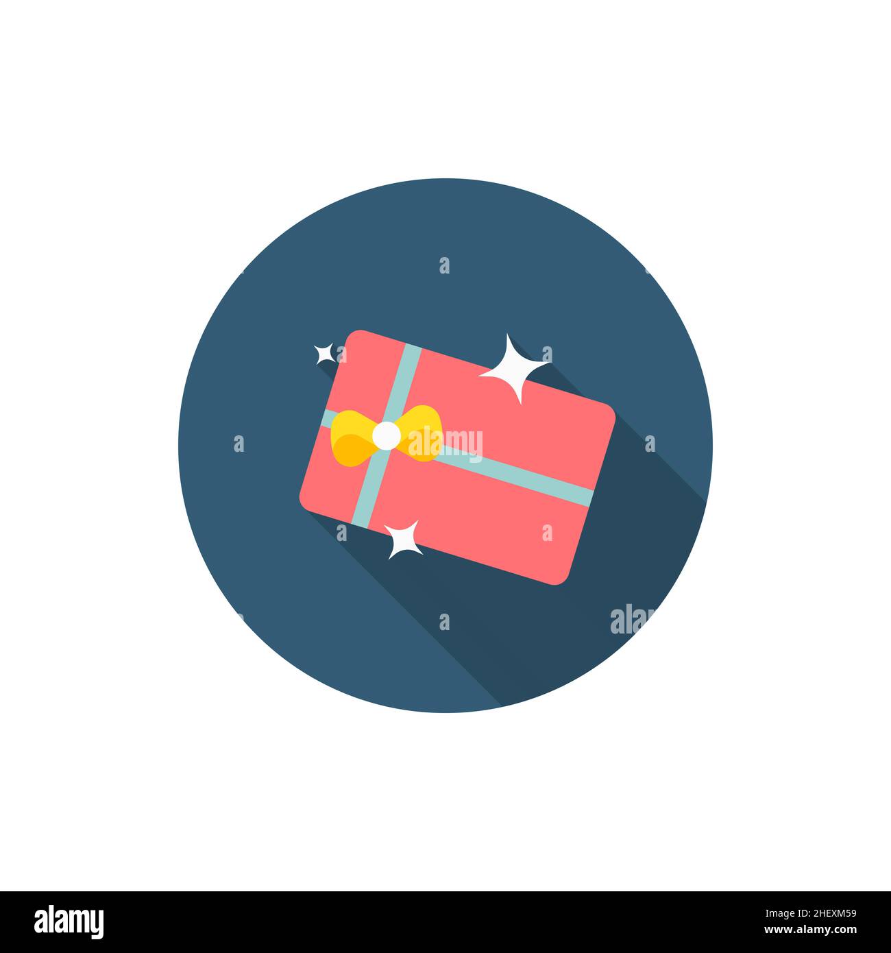 Gift Card icon, Vector flat long shadow design. EPS10 Stock Vector