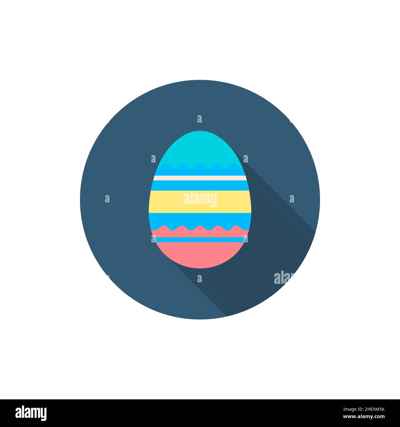 Easter egg icon , Vector flat long shadow design. Stock Vector