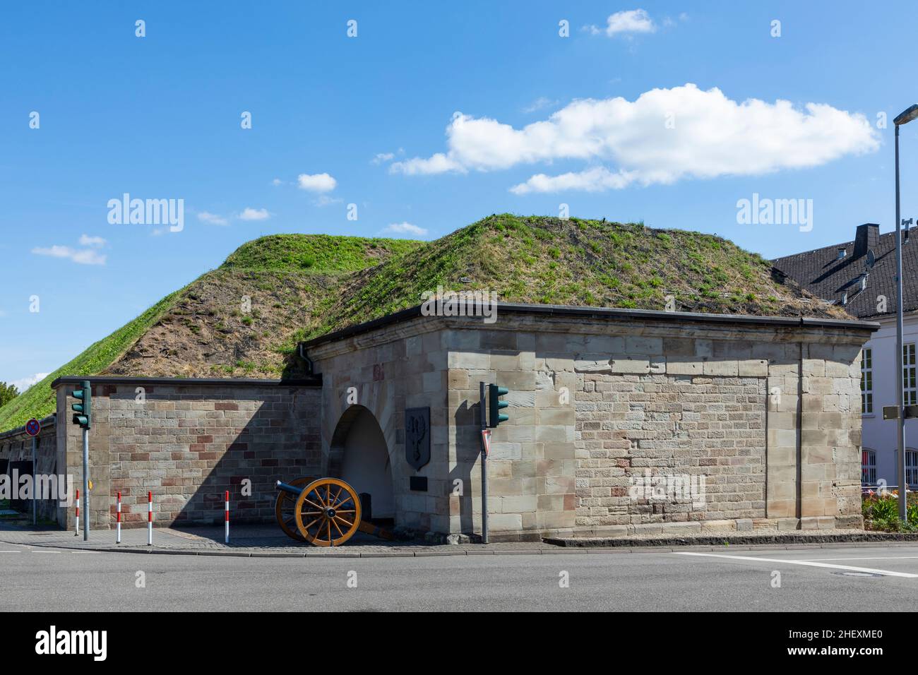 casemates at the river Saar in Saarlouis under blue sky Stock Photo