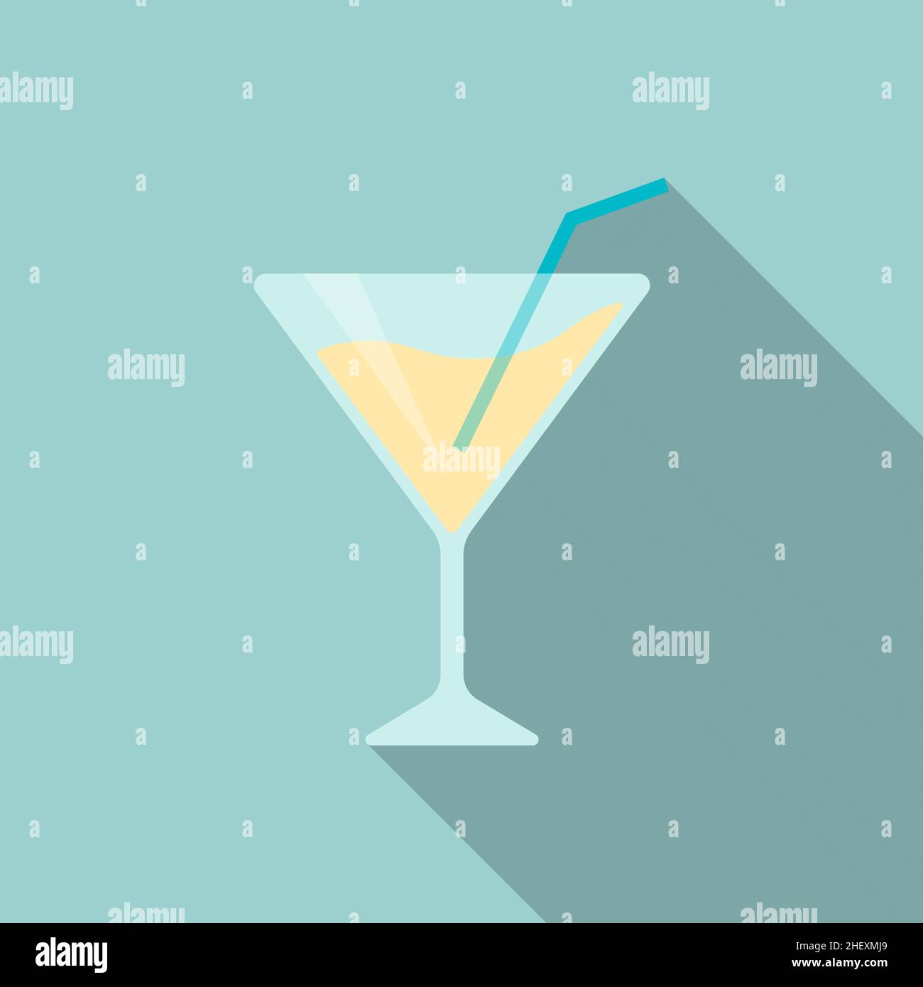 Martini icon , Vector flat long shadow design. Stock Vector