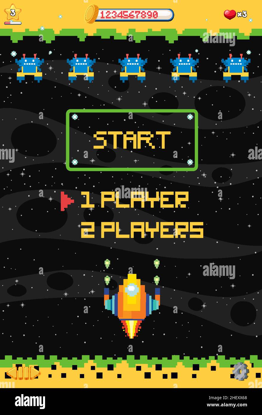 Space game user interface template illustration Stock Vector Image ...
