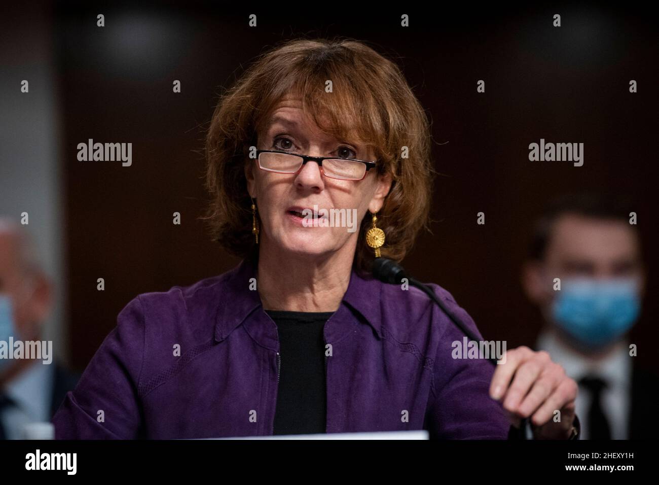 Sarah H. Cleveland appears before a Senate Committee on Foreign Relations hearing for her nomination to be legal adviser of the Department of State, in the Dirksen Senate Office Building in Washington, DC, USA, Wednesday, January 12, 2022. Photo by Rod Lamkey/CNP/ABACAPRESS.COM Stock Photo