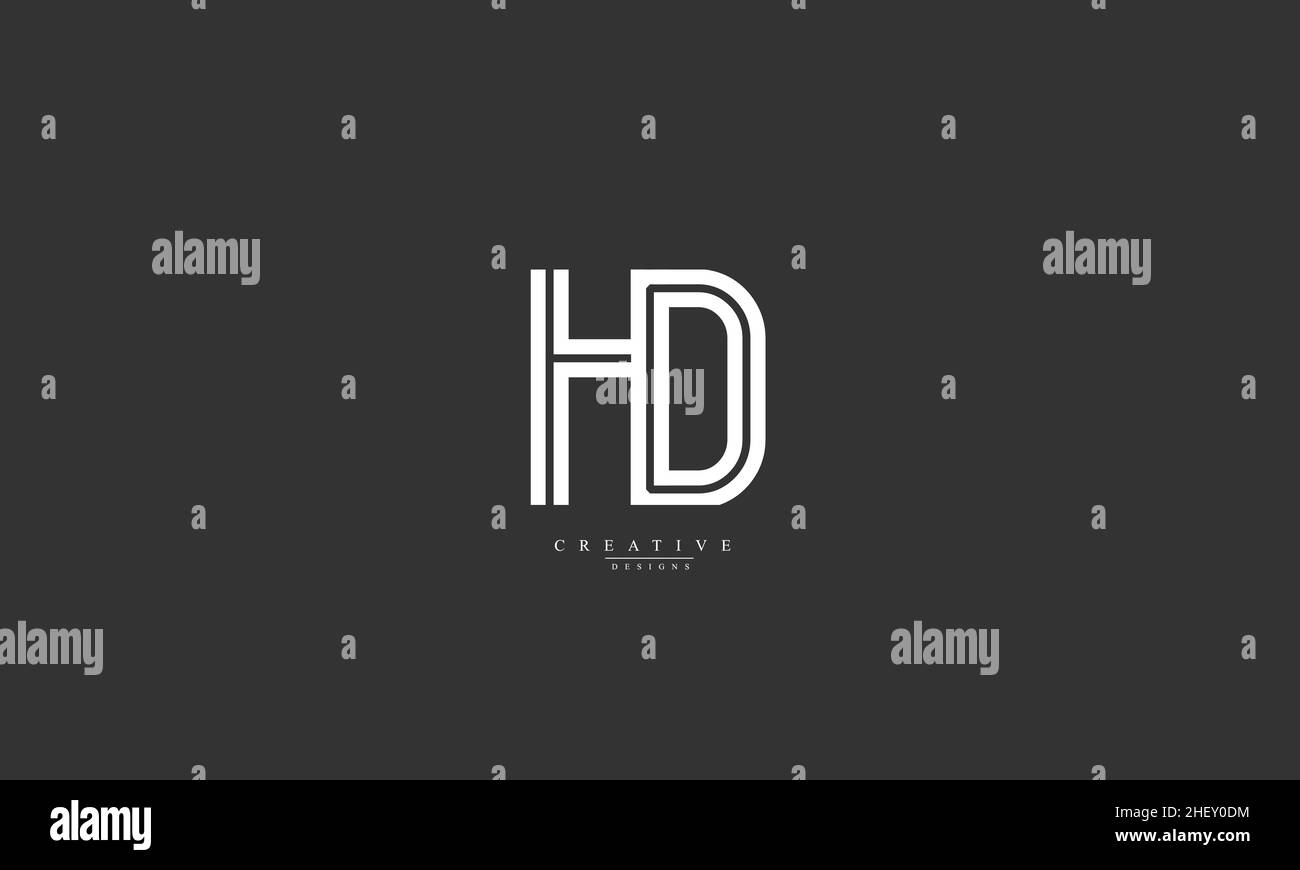 HD DH H D vector logo design template Stock Vector
