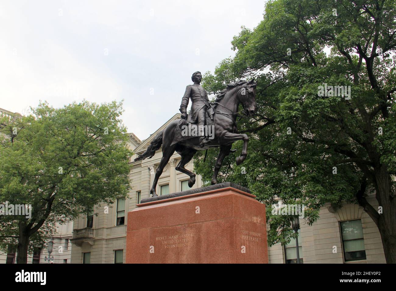 Equestrian statue of John F. Hartranft, Major General in the Union Army during the Civil War, the Governor of Pennsylvania in 1873 - 1879, Harrisburg Stock Photo