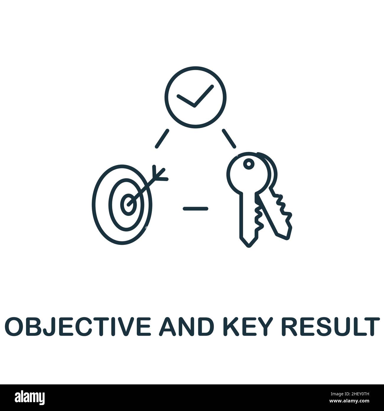 Objective And Key Result icon. Line element from digital transformation collection. Linear Objective And Key Result icon sign for web design Stock Vector