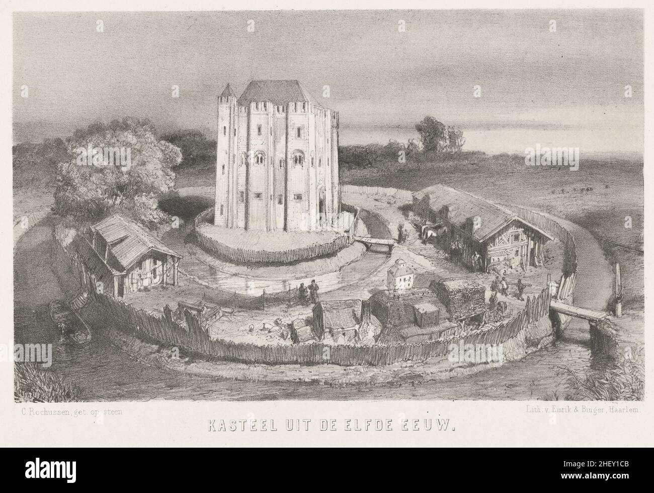 Eleventh Century Castle, Charles Rochussen, 1857 - 1864 Stock Photo