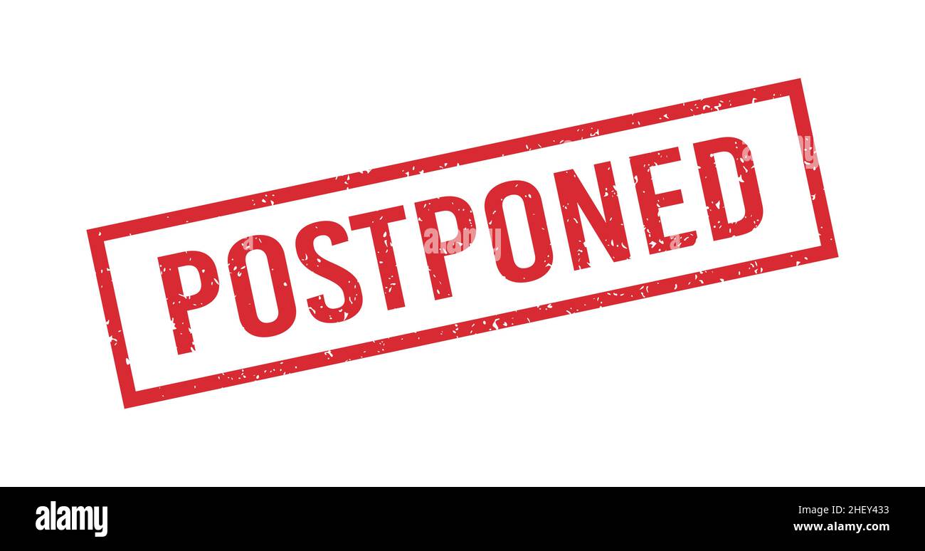 Postponed red grunge rubber stamp. Postpone sign sticker. Grunge ...