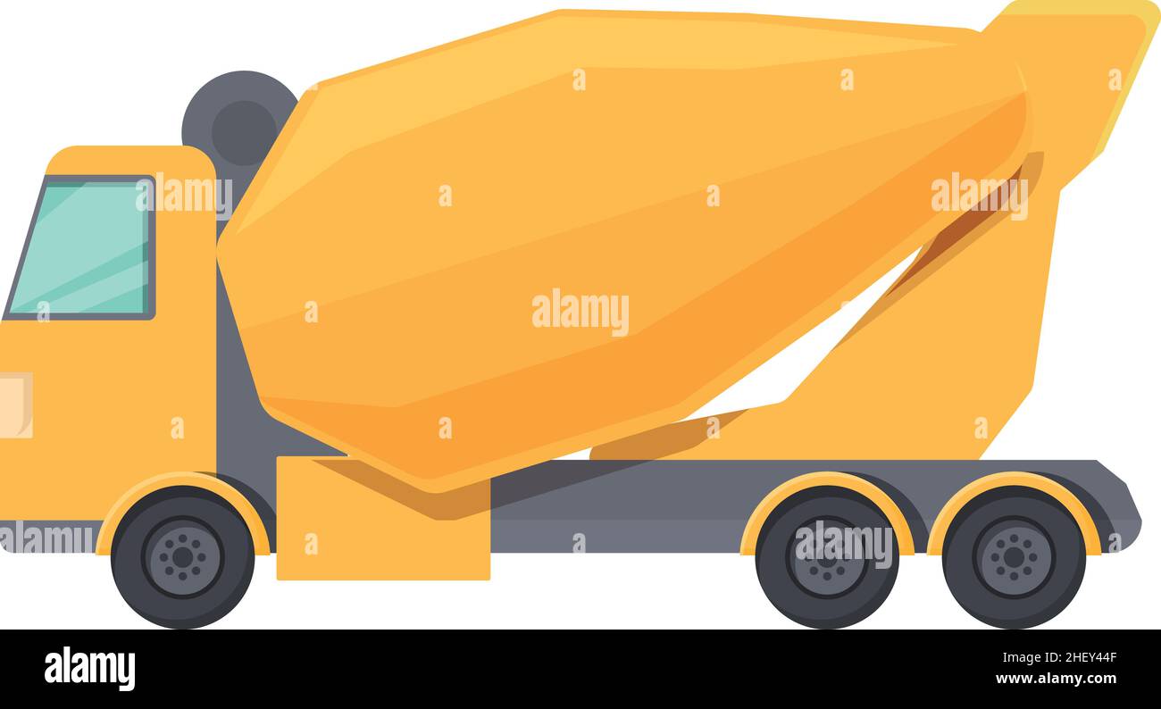 Concrete mixer truck icon cartoon vector. Cement construction. Car mix