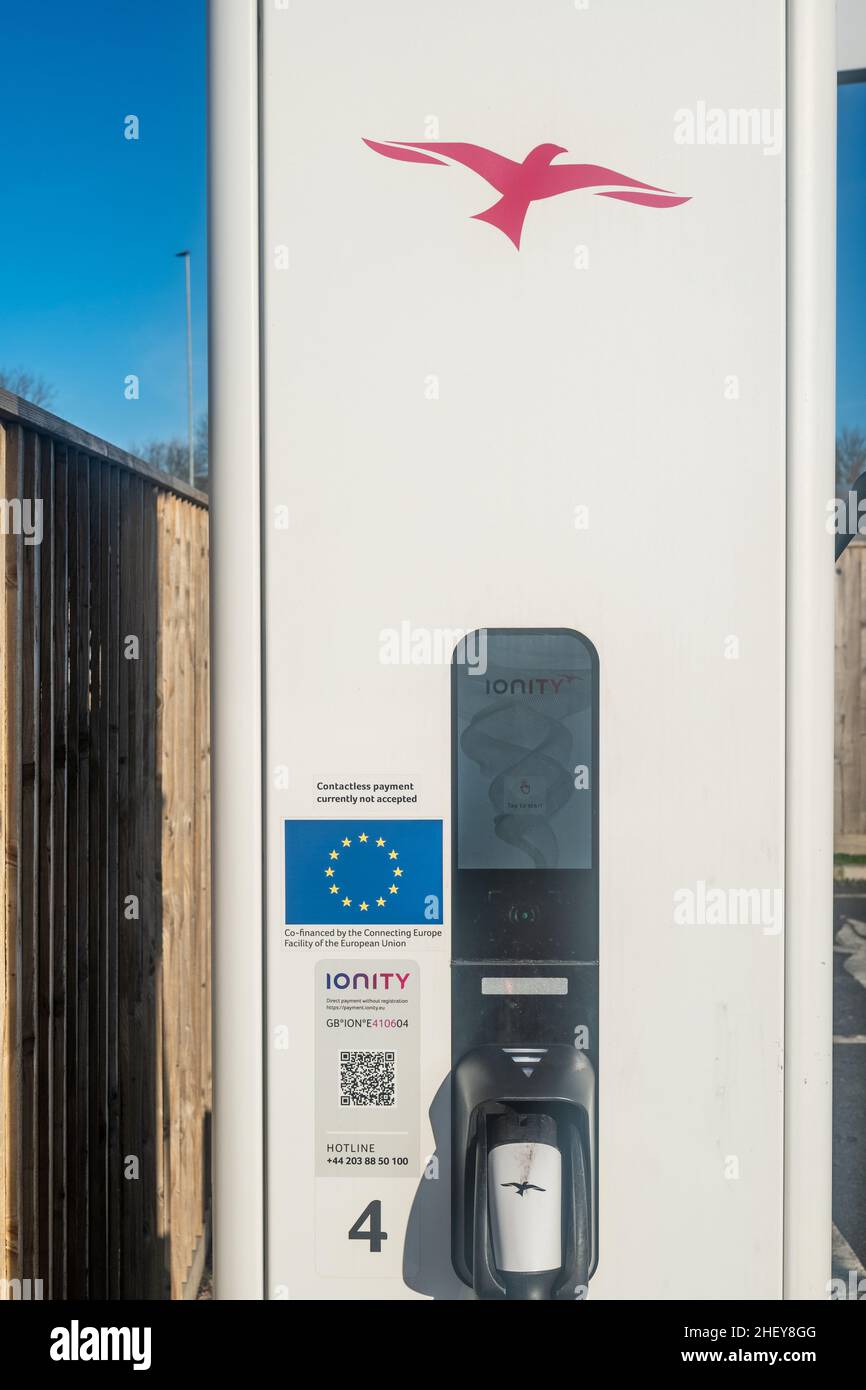 Ionity ultra rapid 350kw electric car charging point. Fast EV charger