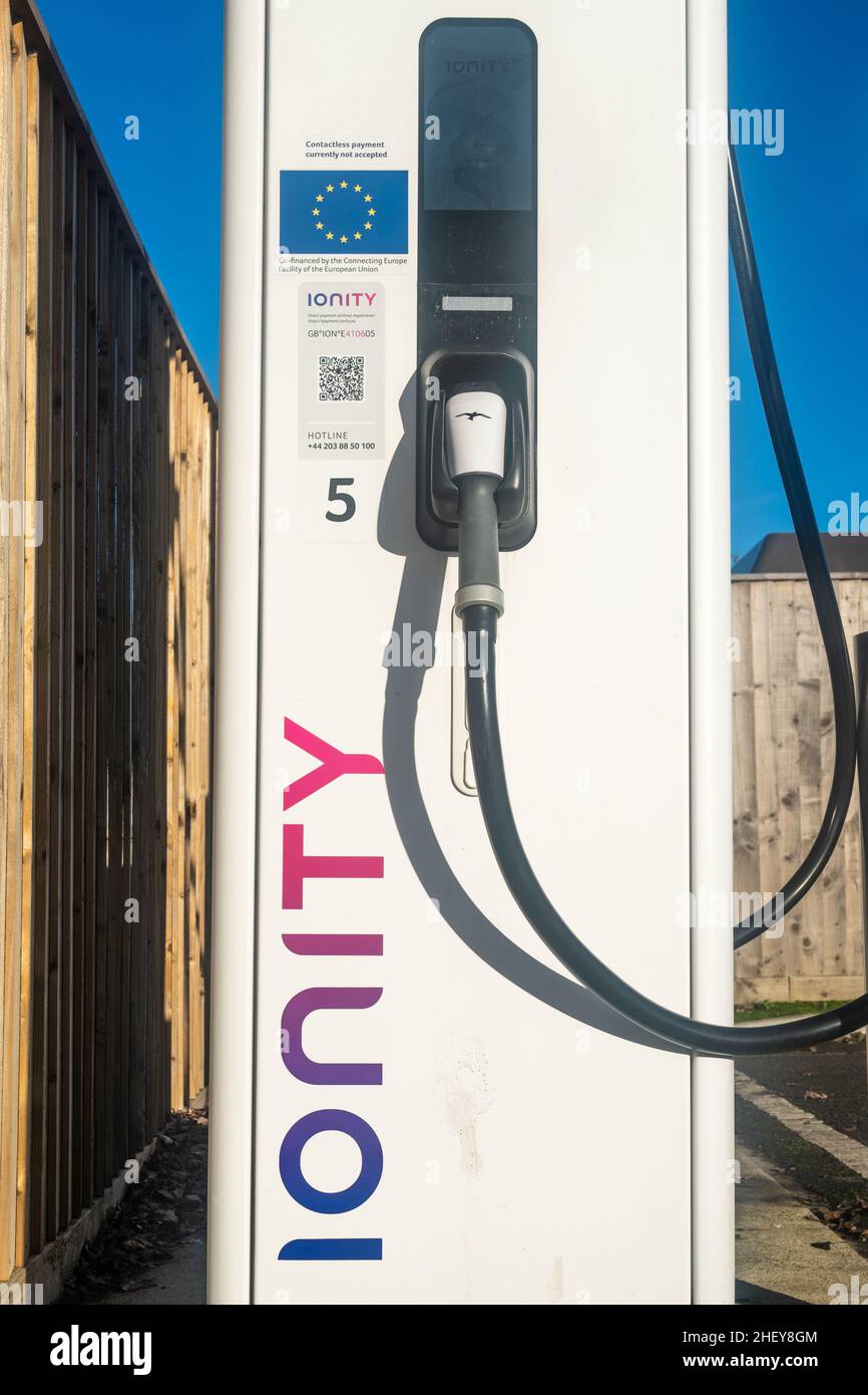 Ionity ultra rapid 350kw electric car charging point. Fast EV charger