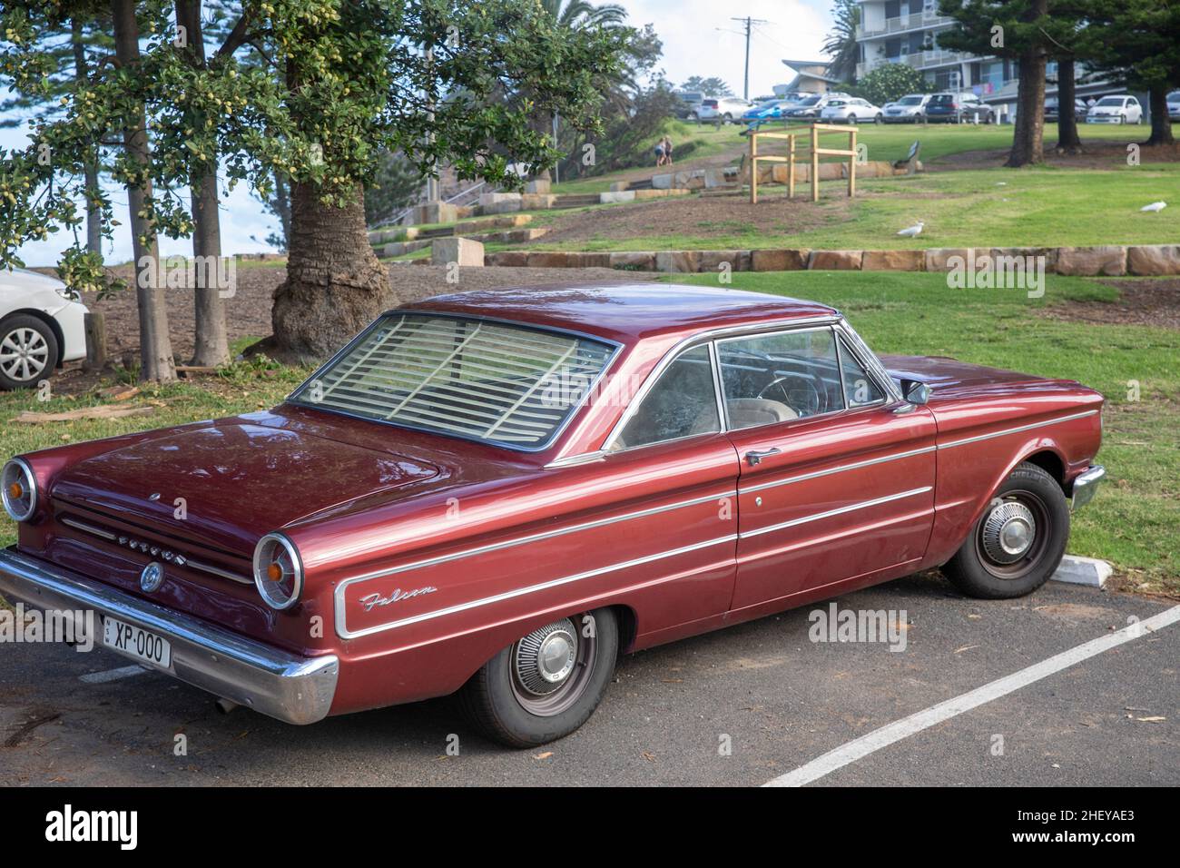 1966 Ford Falcon Futura, commonly named the Ford Futura by Ford Australia, parked at Avalon Beach,Sydney,Australia Stock Photo