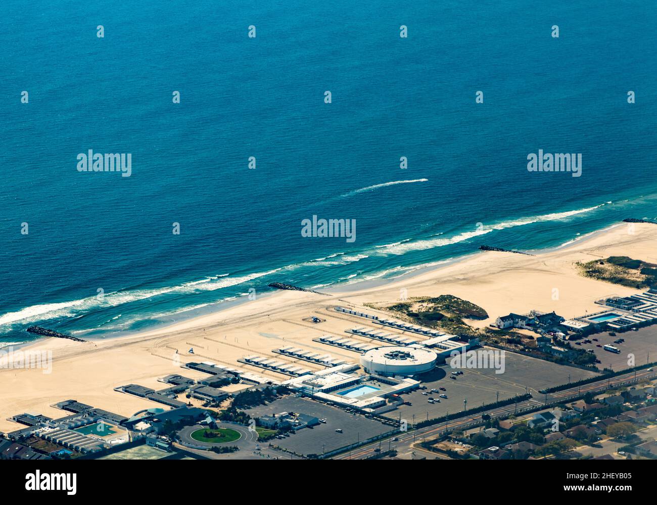 aerial of atlantic coastline near New York, Hempsteadt, USA Stock Photo